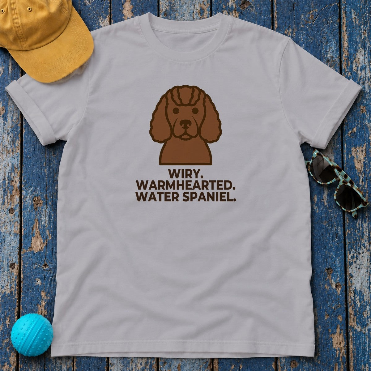 Wiry. Warmhearted. Water Spaniel. American Water Spaniel T-Shirt in Athletic Heather