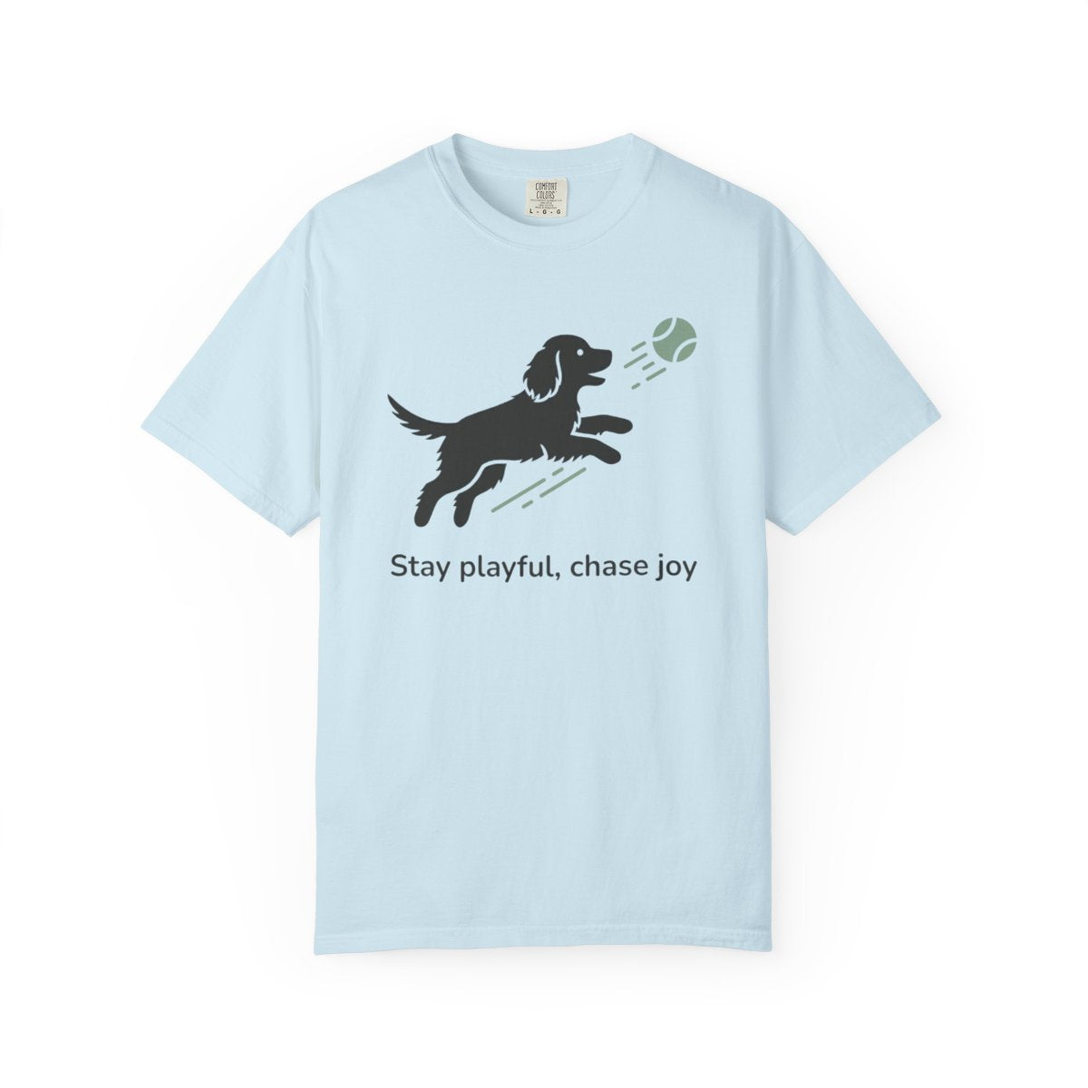Stay playful chase joy dog chasing ball t-shirt