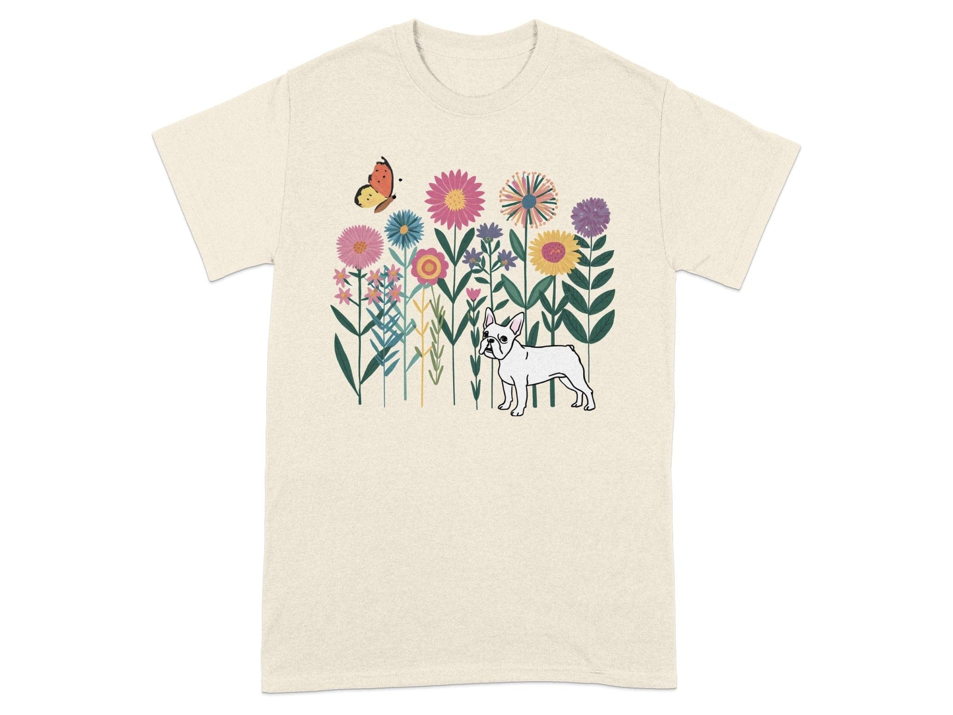 Floral Dog and Butterfly Graphic T-shirt product type