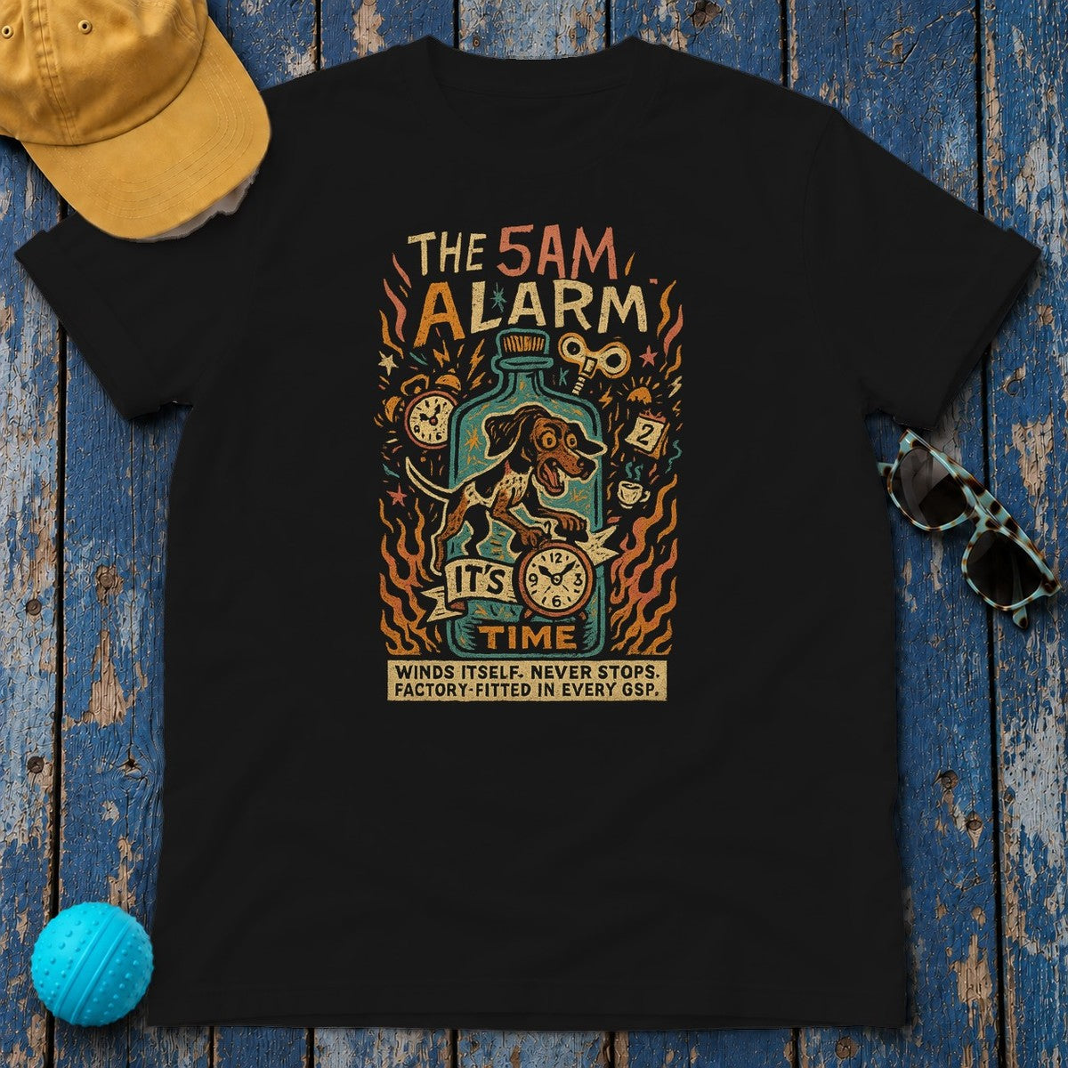 German Shorthaired Pointer 5AM Alarm T-Shirt in Black