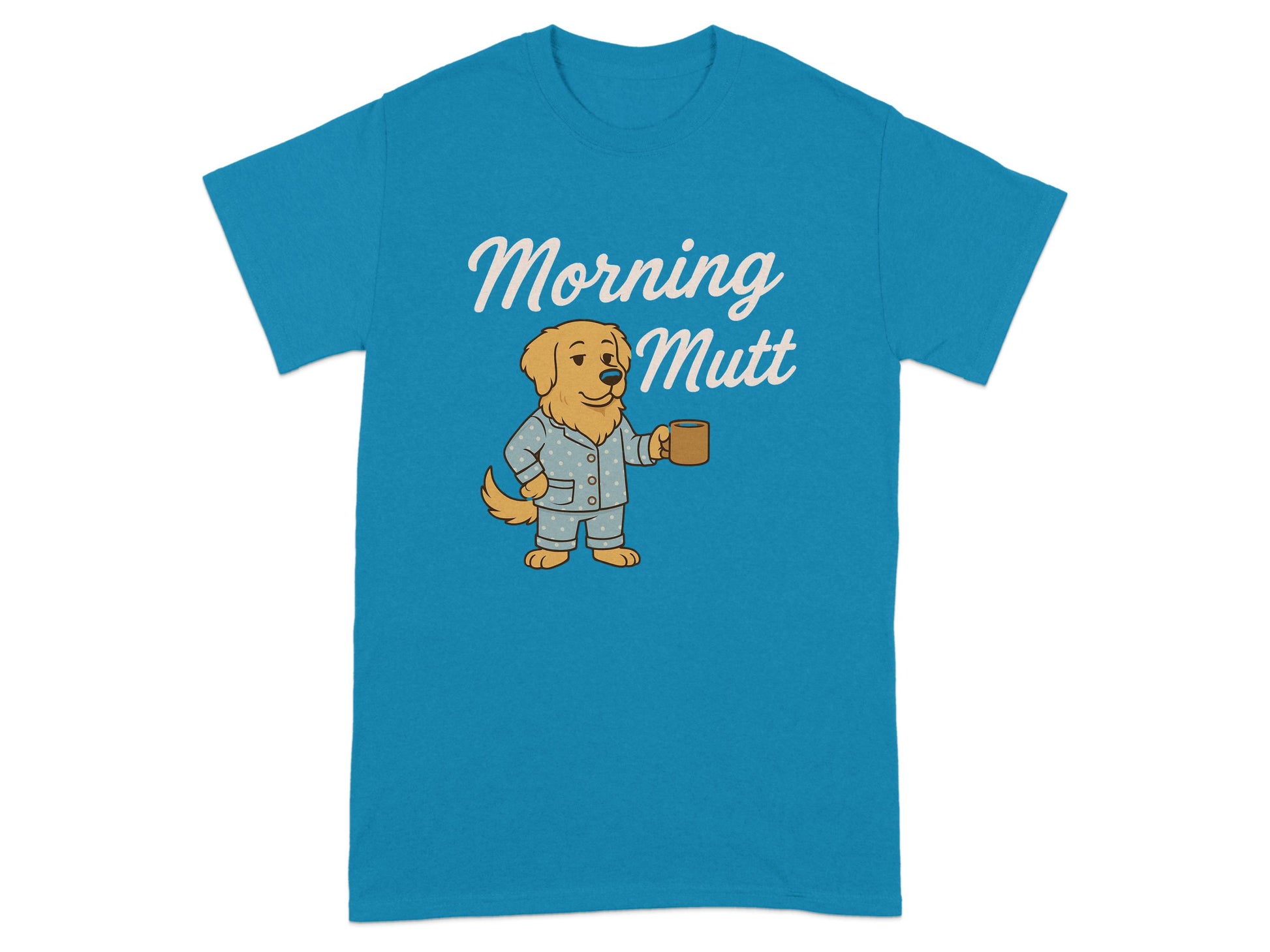 Morning Mutt Blue Graphic Print T-Shirt Product