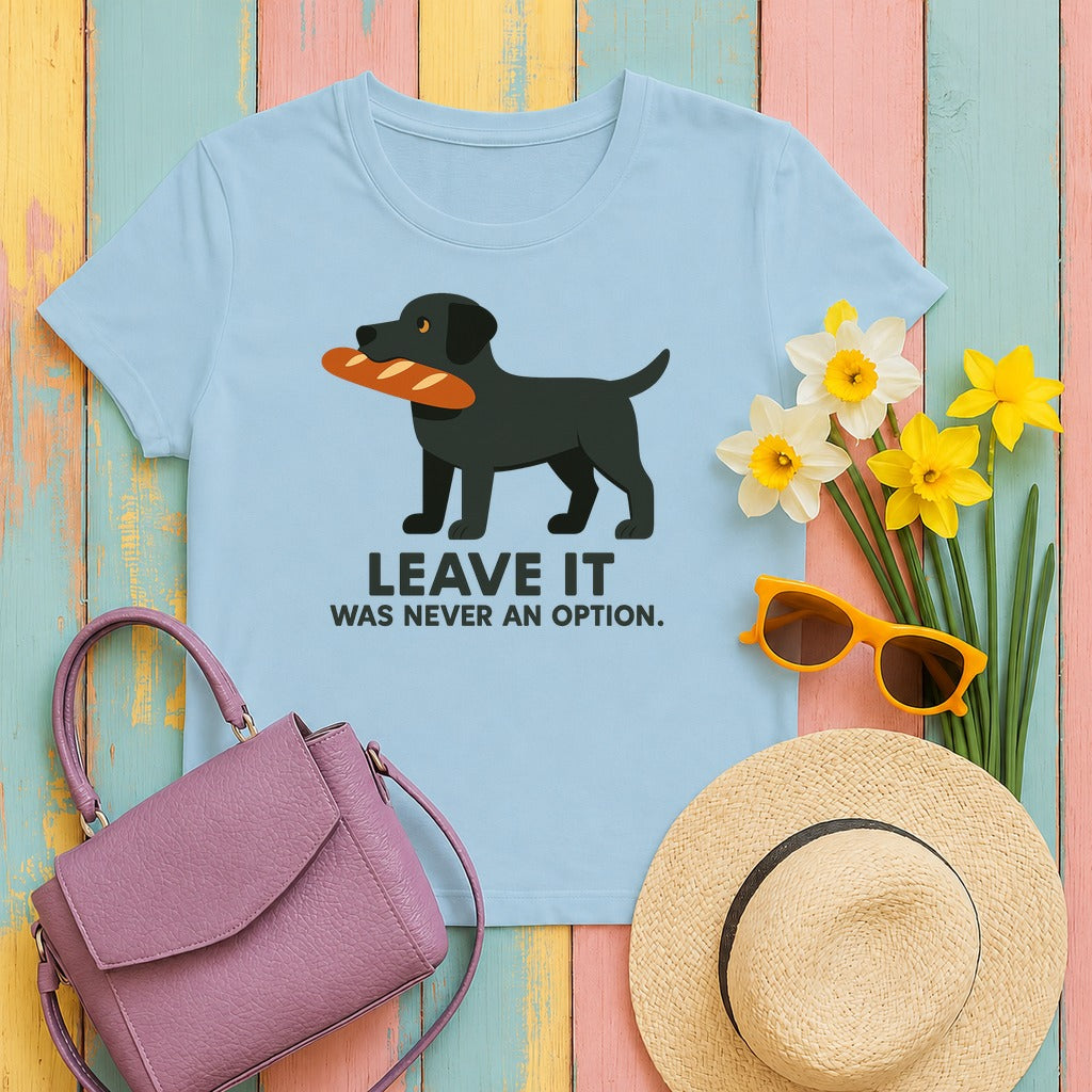 Black Lab Leave It Tee in Light Blue