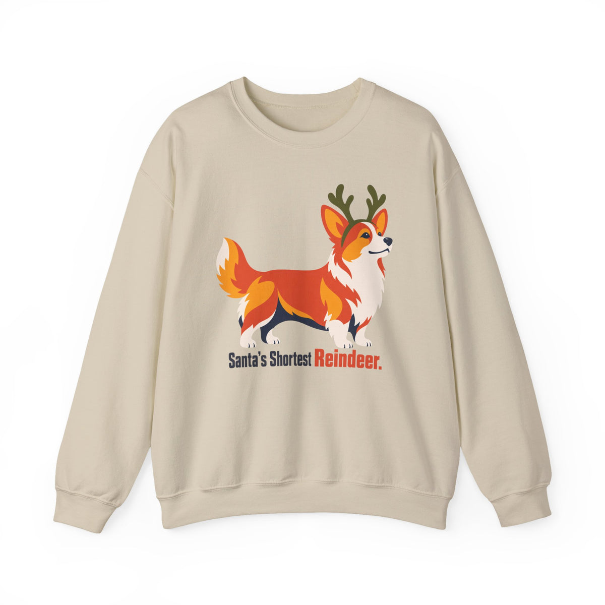 Santa's Shortest Reindeer Corgi Sweatshirt in Sand