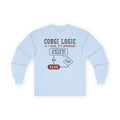 Corgi Logic Flowchart Long Sleeve Tee in Light Blue