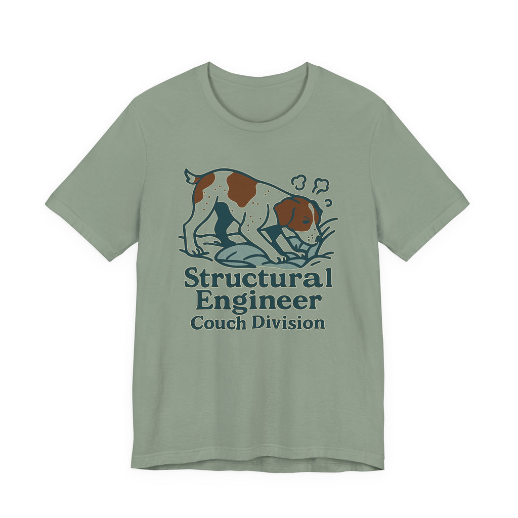 Brittany Spaniel Structural Engineer, Couch Division Tee