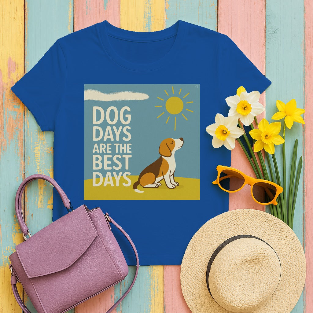 Dog Days Are The Best Days Beagle T-Shirt in Royal