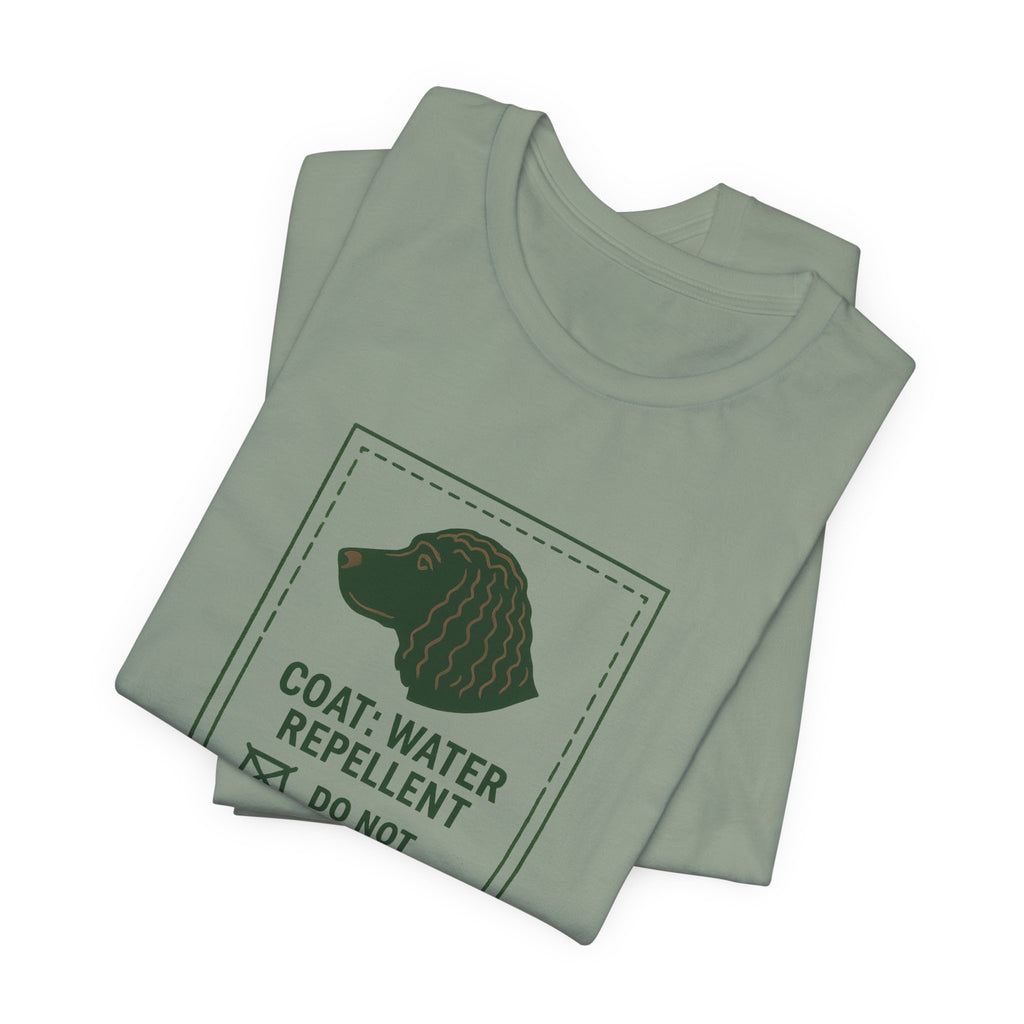 American Water Spaniel Coat Marcel Care Label Tee