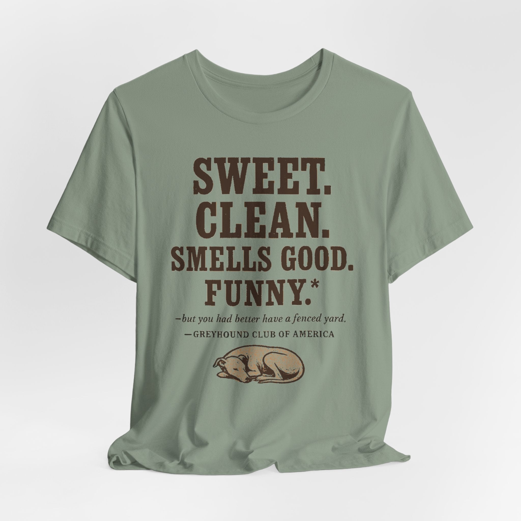 Greyhound Sweet Clean Smells Good Funny Tee