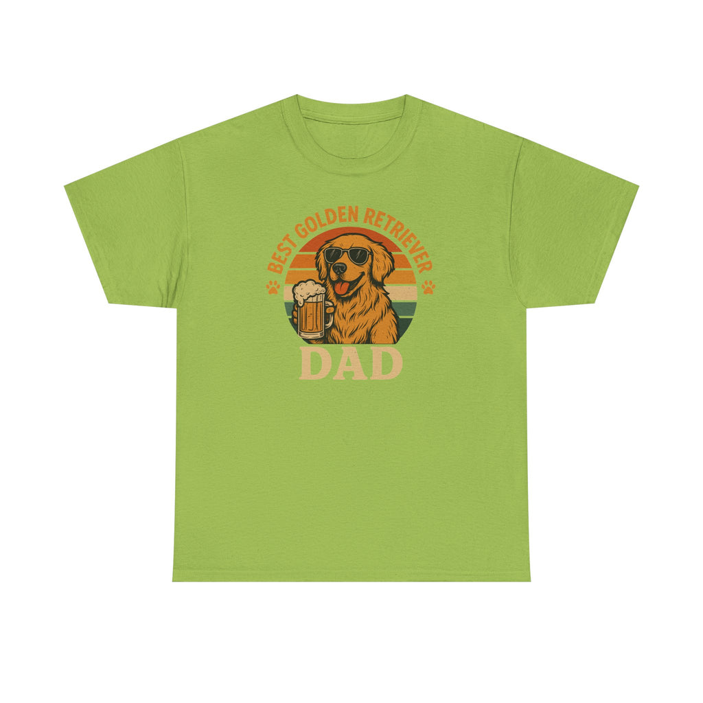 Best Golden Retriever Dad with Beer and Shades T-Shirt