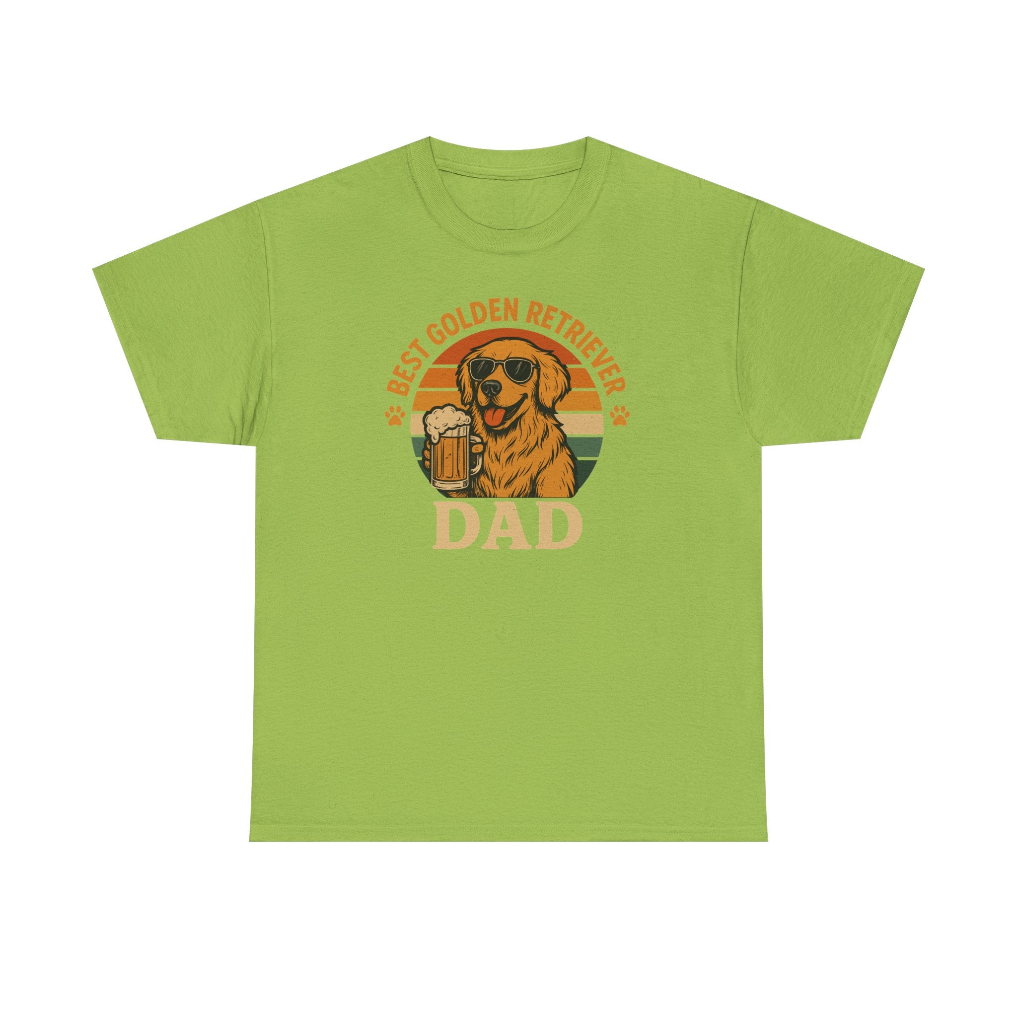 Best Golden Retriever Dad with Beer and Shades T-Shirt