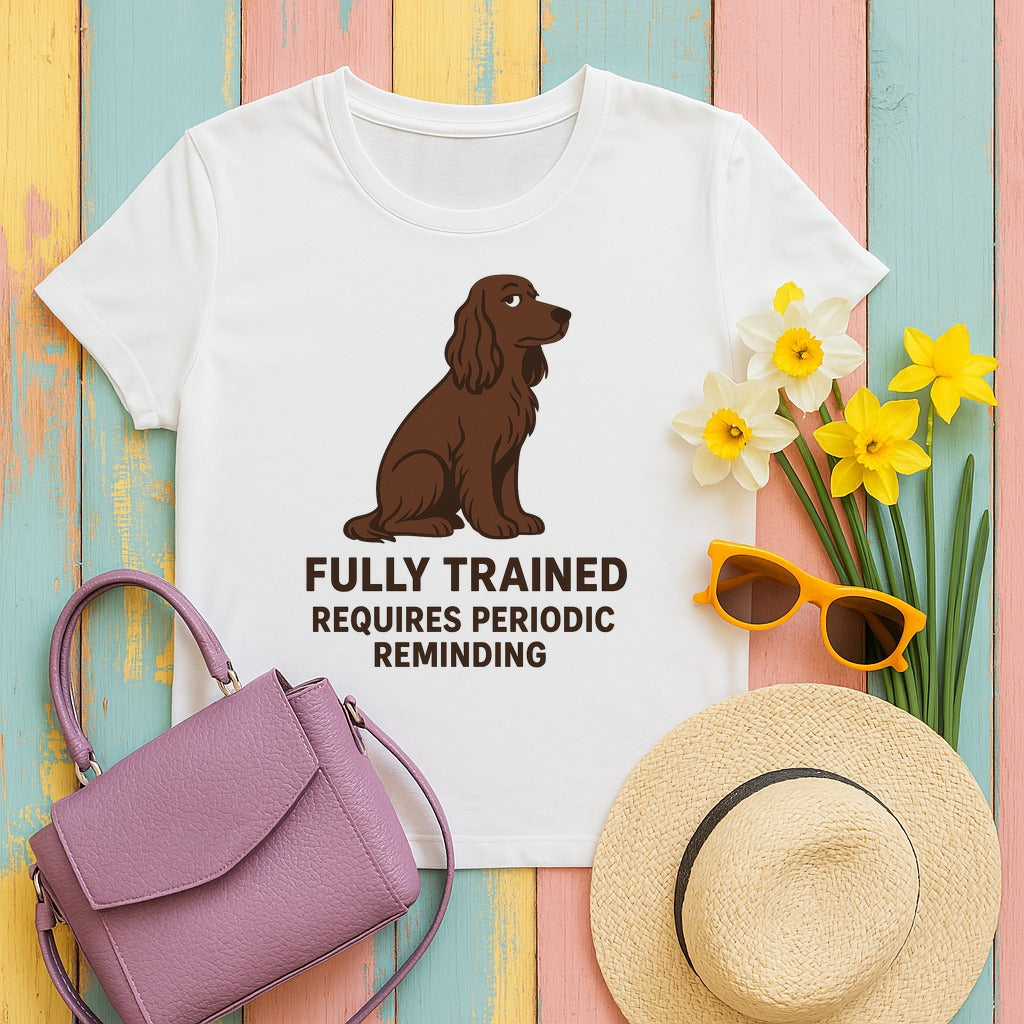 Field Spaniel Requires Periodic Reminding Tee in White