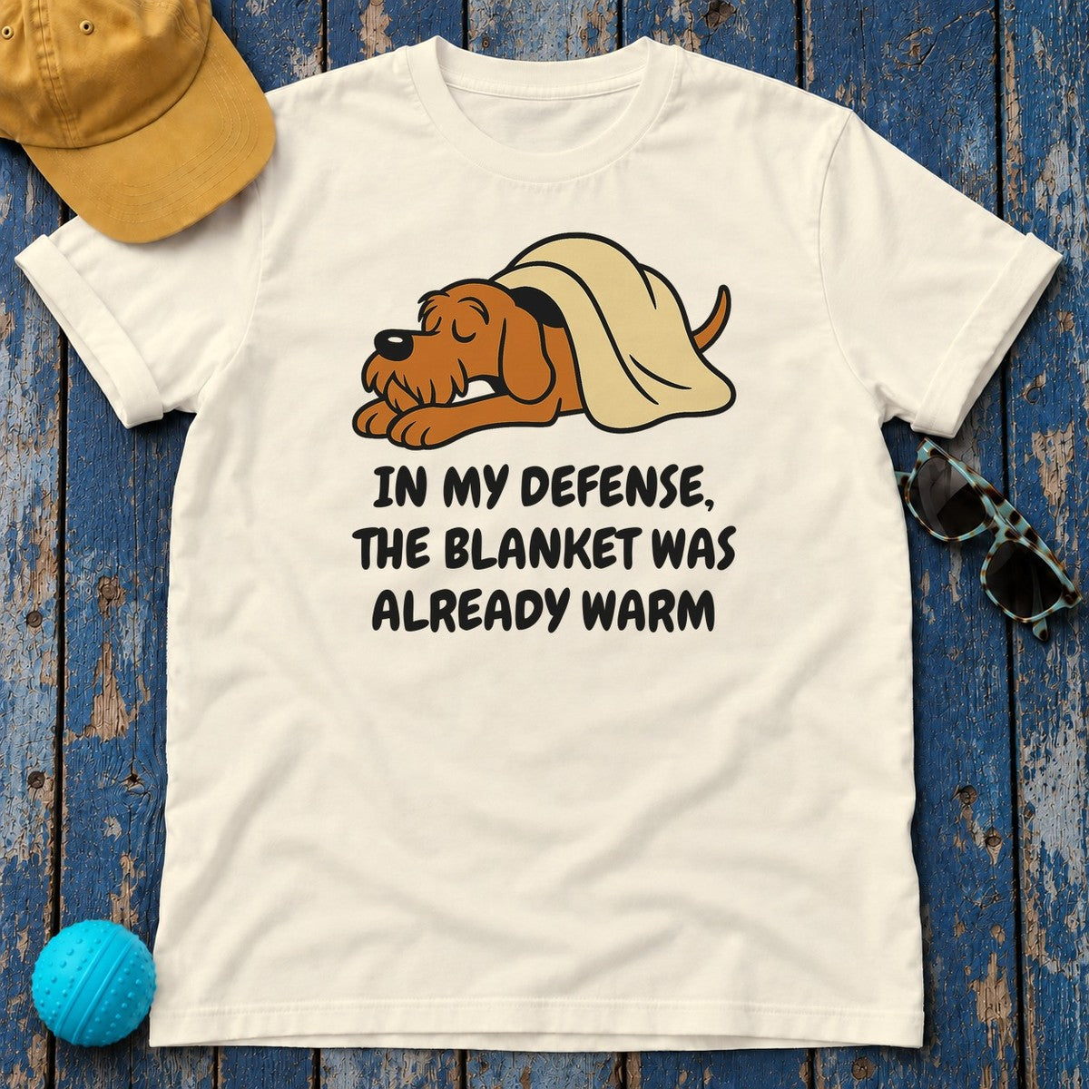 Wirehaired Vizsla Blanket Was Already Warm Tee in Natural
