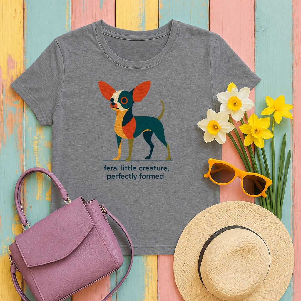 Feral Little Chihuahua T-Shirt in Graphite Heather