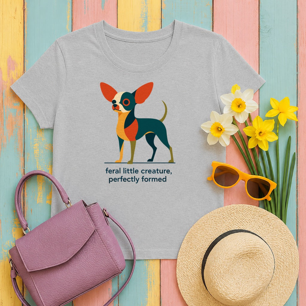 Feral Little Chihuahua T-Shirt in Sport Grey