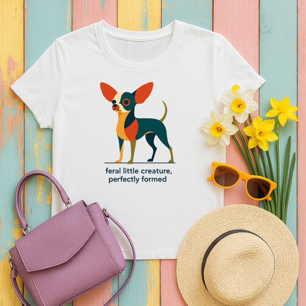 Feral Little Chihuahua T-Shirt in White