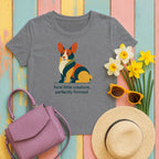 Feral Little Creature Corgi T-shirt in Graphite Heather