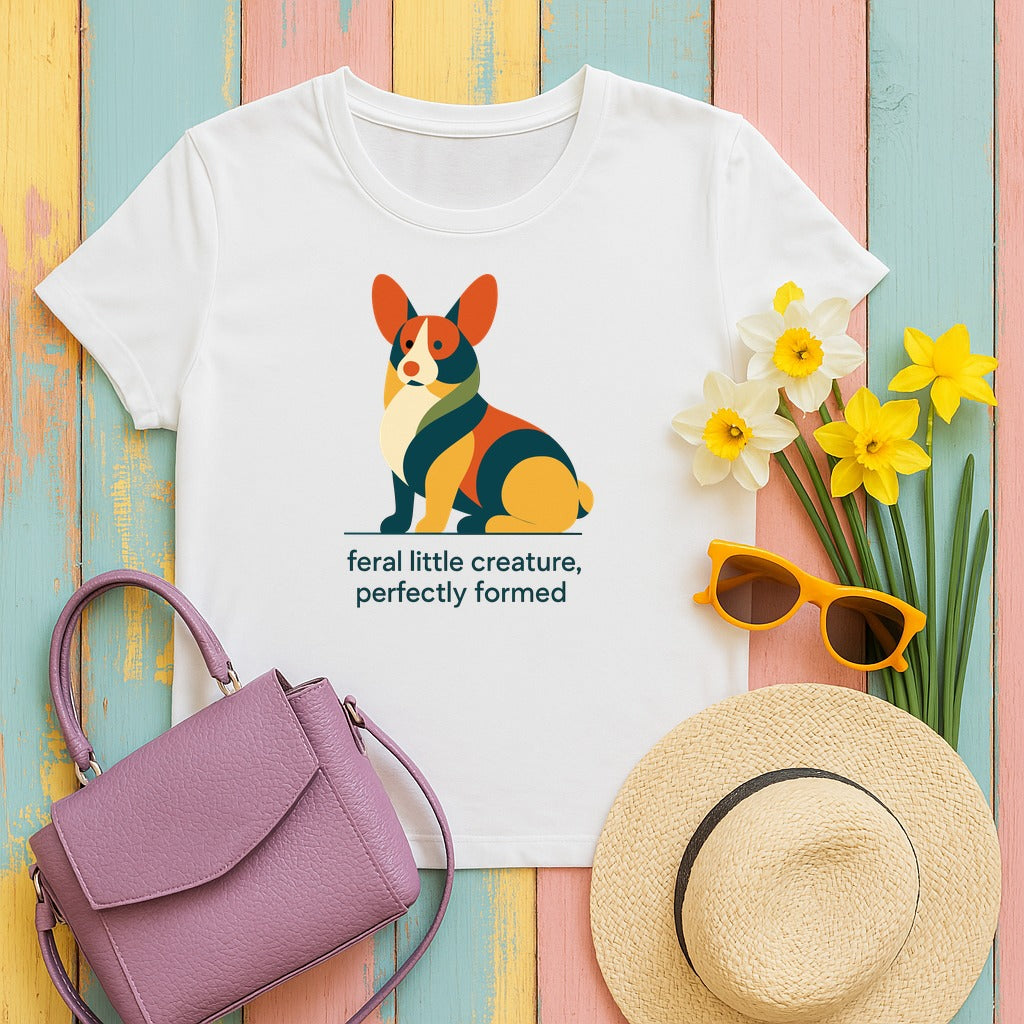 Feral Little Creature Corgi T-shirt in White