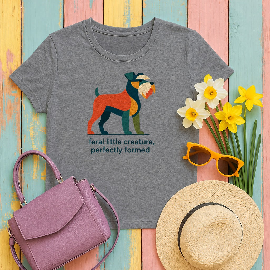 Feral Little Creature Schnauzer T-Shirt in Graphite Heather