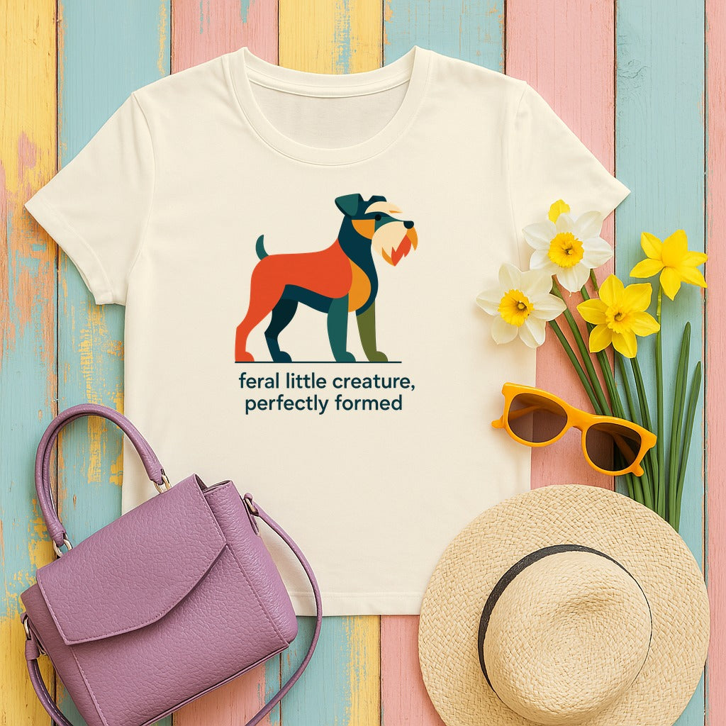 Feral Little Creature Schnauzer T-Shirt in Natural