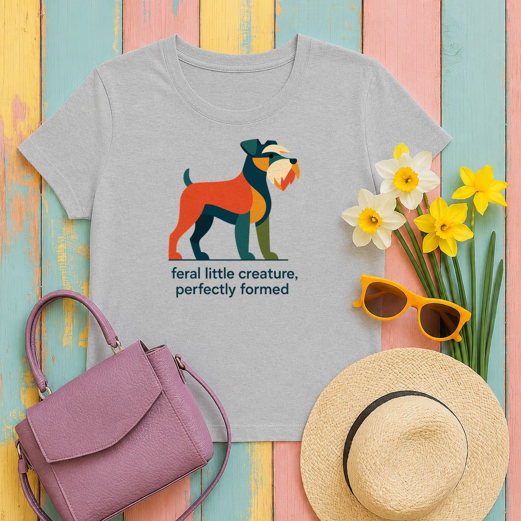 Feral Little Creature Schnauzer T-Shirt in Sport Grey