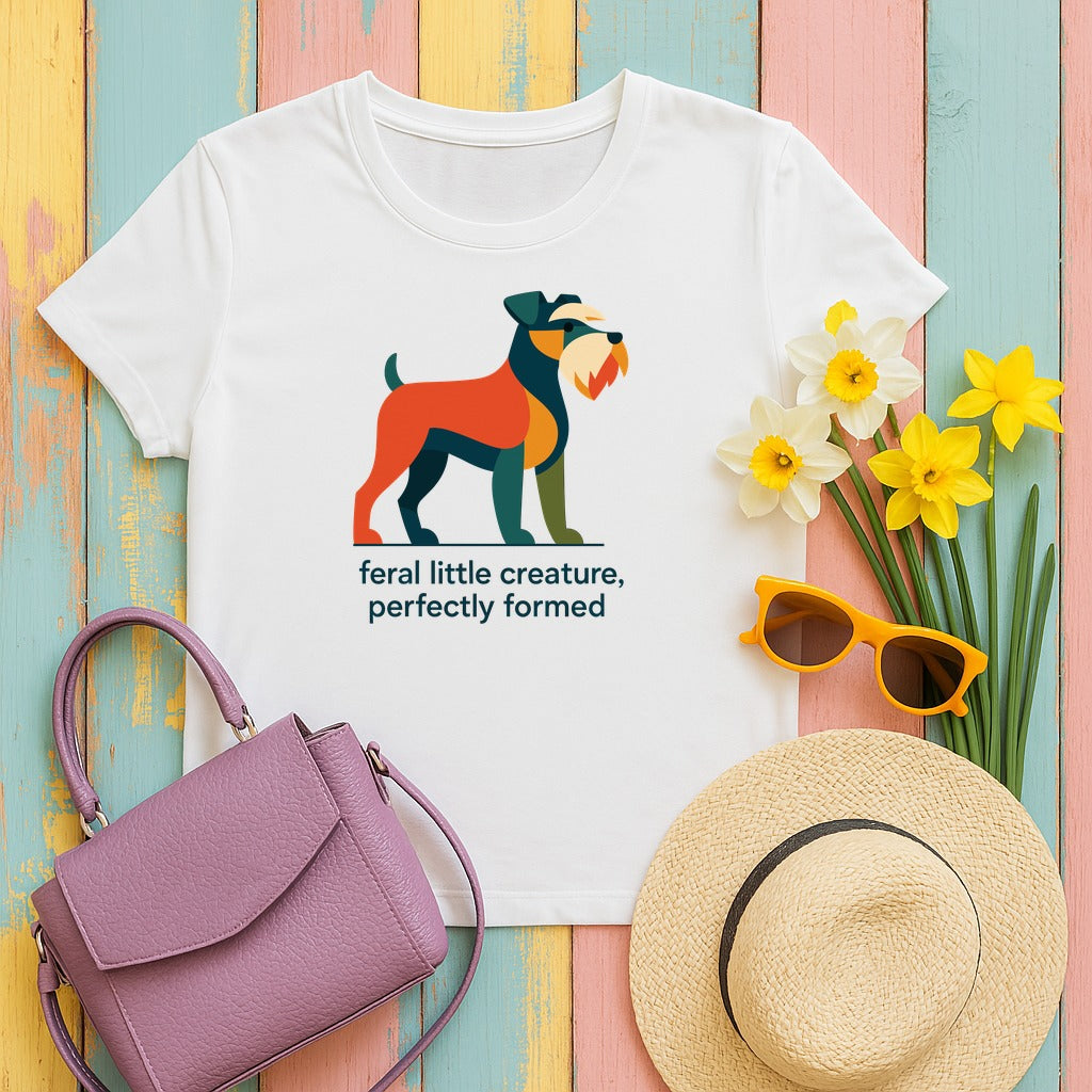 Feral Little Creature Schnauzer T-Shirt in White