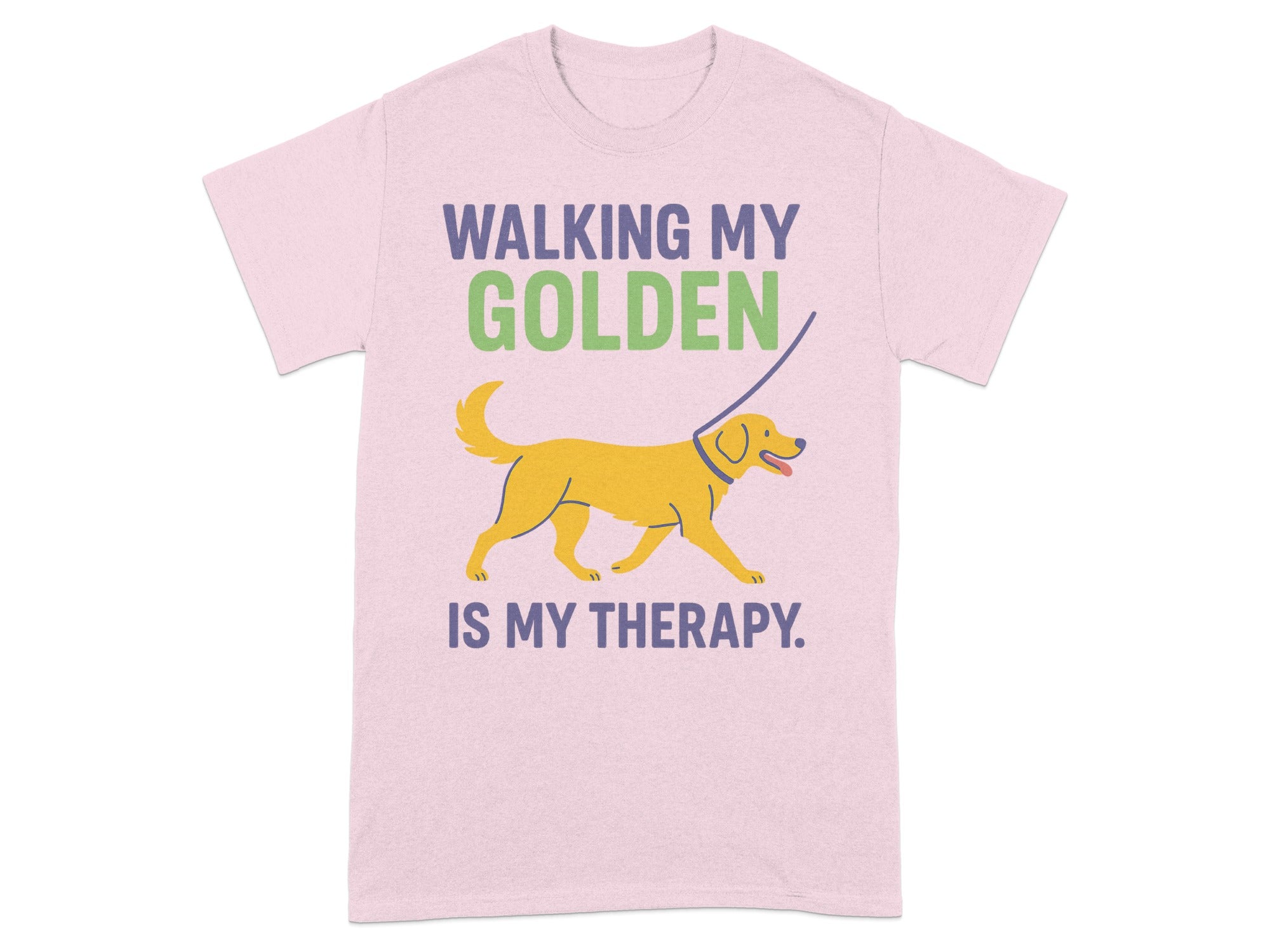 Walking My Golden Is My Therapy T-shirt
