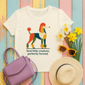 Feral Little Creature Poodle Art T-Shirt in Natural