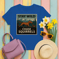 Stay Wild Chase Squirrels Vizsla T-Shirts in Royal