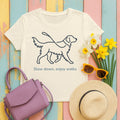 Dog Walks Golden Retriever T-Shirt in Natural