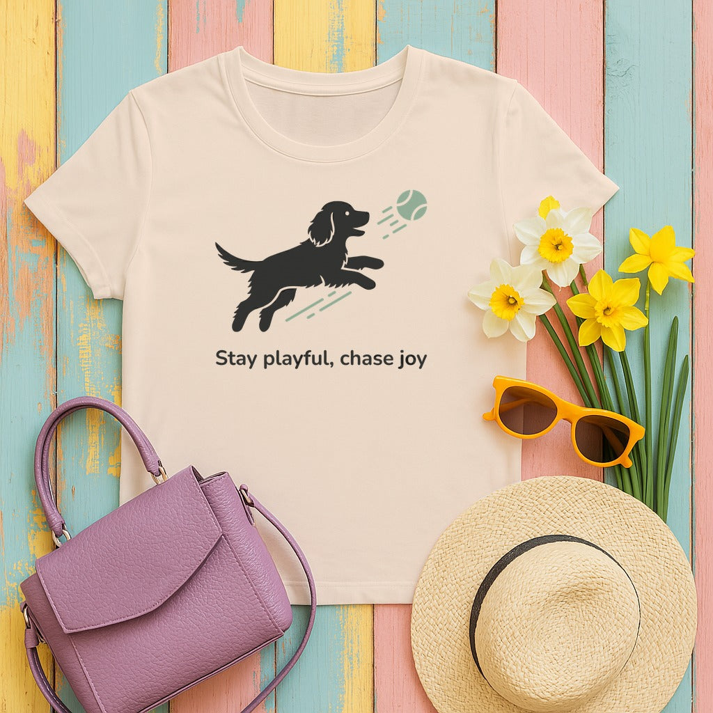 Stay Playful Gordon Setter T-Shirt in Soft Cream