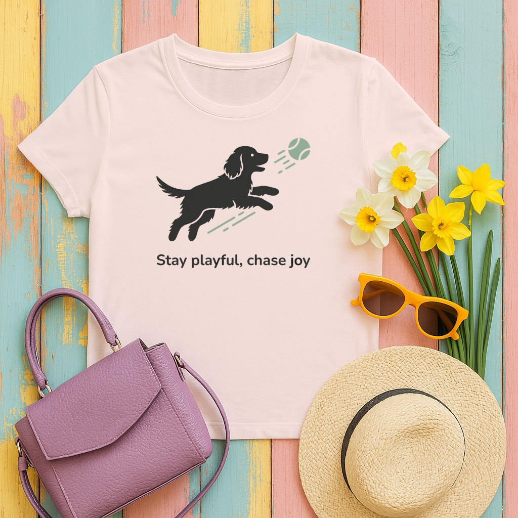 Stay Playful Gordon Setter T-Shirt in Soft Pink