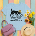 Every Walk Is An Investigation Beagle Artwork T-Shirt in Light Blue