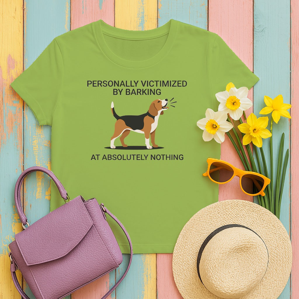 Beagle Barking at Nothing T-Shirt in Kiwi