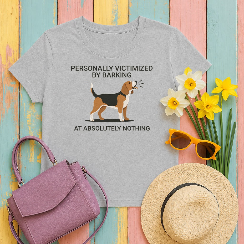 Beagle Barking at Nothing T-Shirt in Sport Grey
