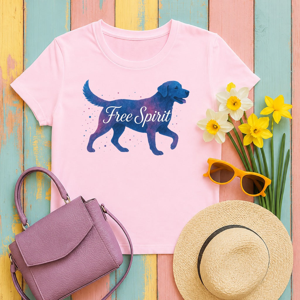 Labrador Retriever — Free Spirit Labrador T-Shirts in Light Pink