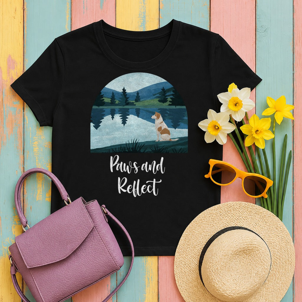Paws and Reflect Beagle T-Shirts in Black