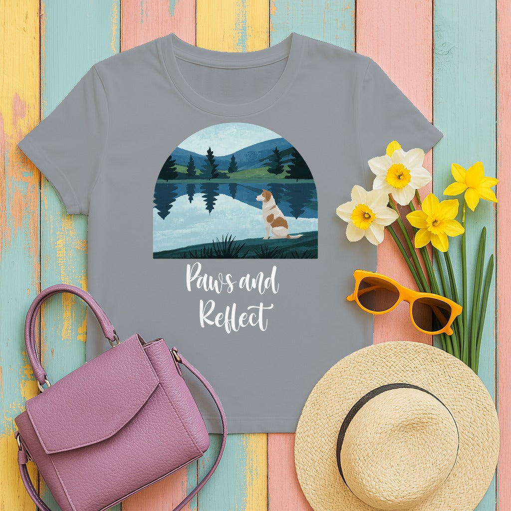Paws and Reflect Beagle T-Shirts in Gravel