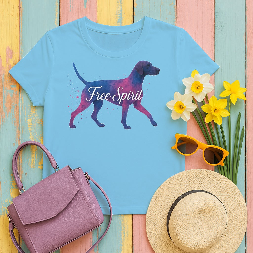 German Shorthaired Pointer Free Spirit T-Shirts in Sky
