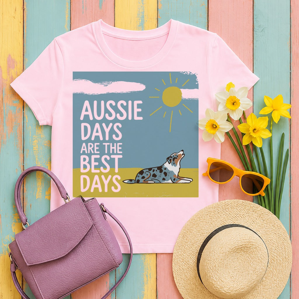 Aussie Days Best Days T-Shirt in Light Pink