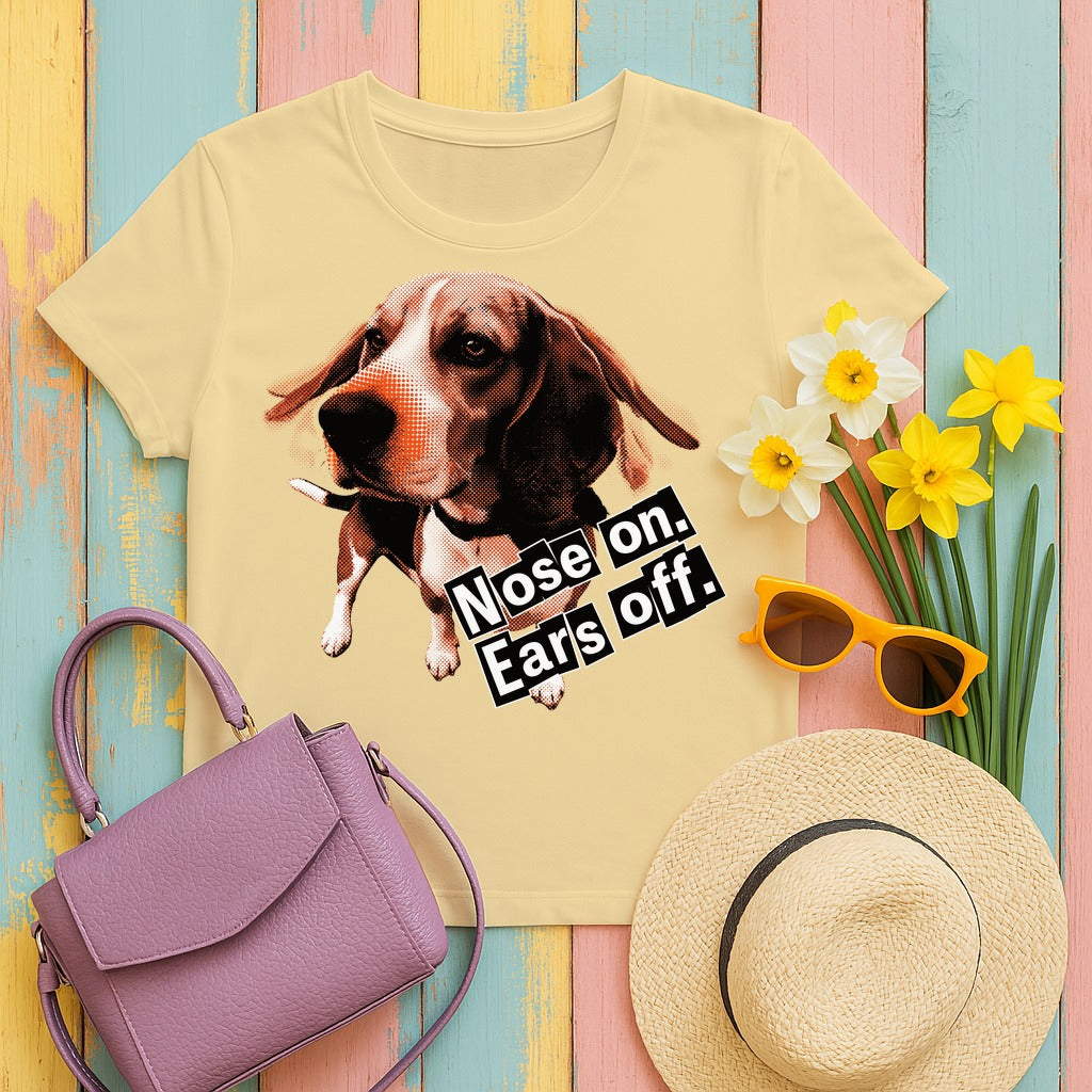 Beagle Nose on Ears off T-Shirt in Yellow Haze