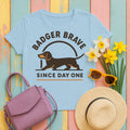 Badger Brave Dachshund T-Shirt in Light Blue