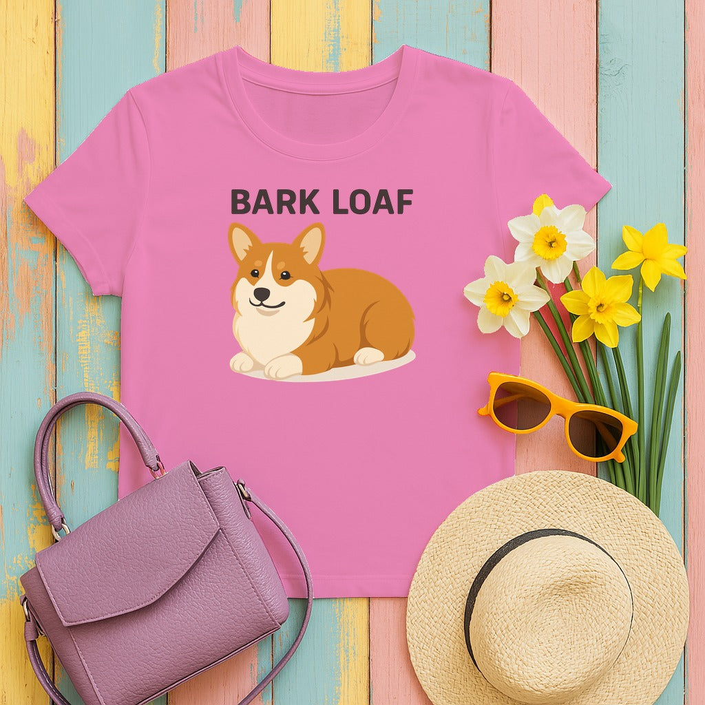 Bark Loaf Corgi T-Shirt in Azalea