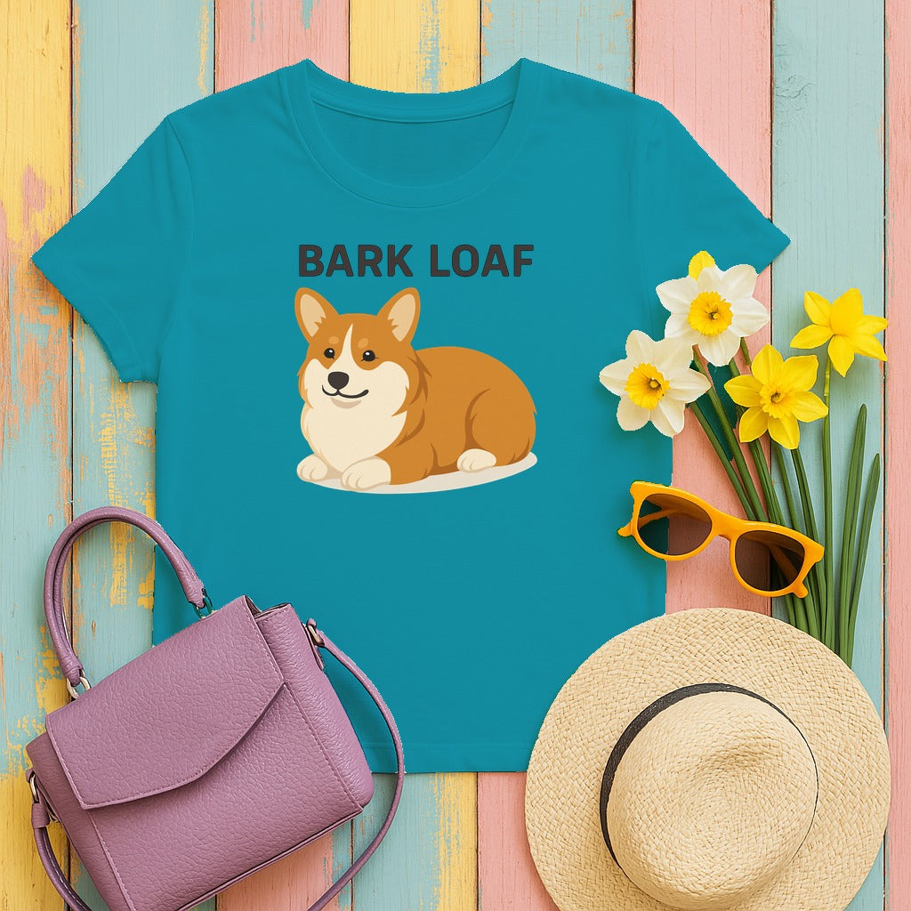 Bark Loaf Corgi T-Shirt in Tropical Blue