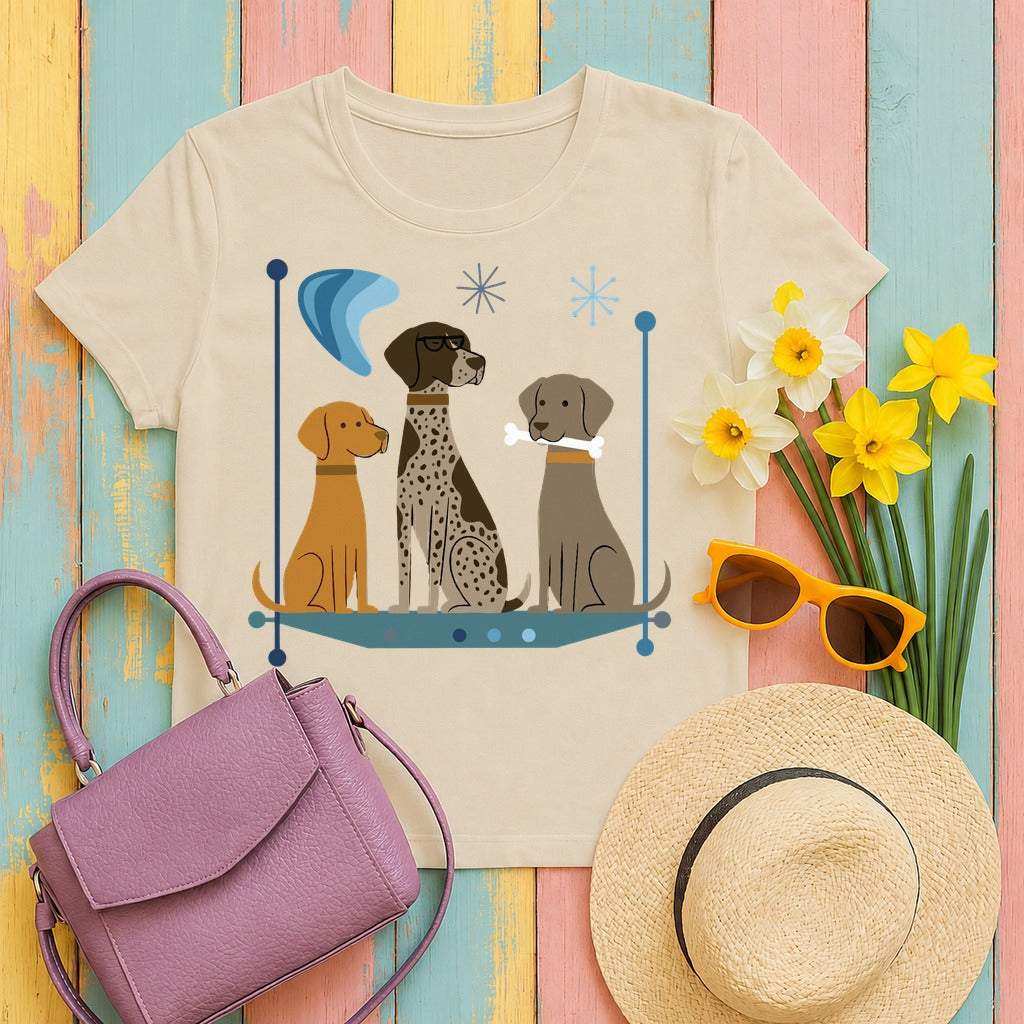 Mid-Century Pointer Crew T-Shirt in Sand