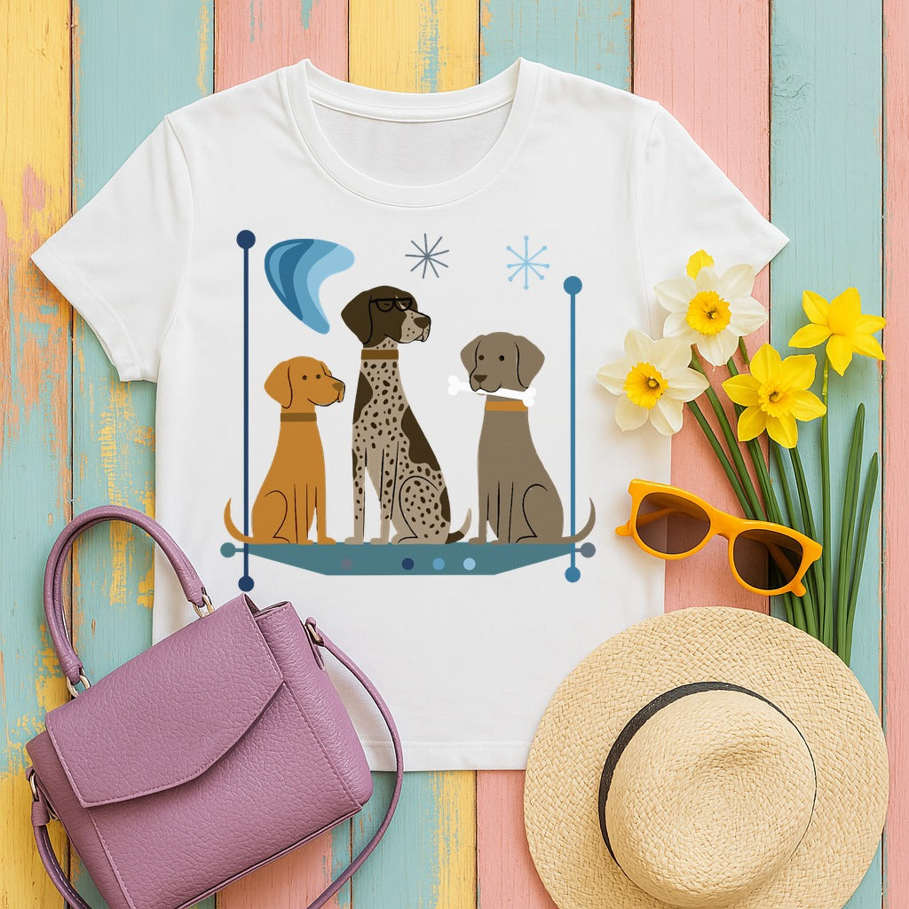 Mid-Century Pointer Crew T-Shirt in White
