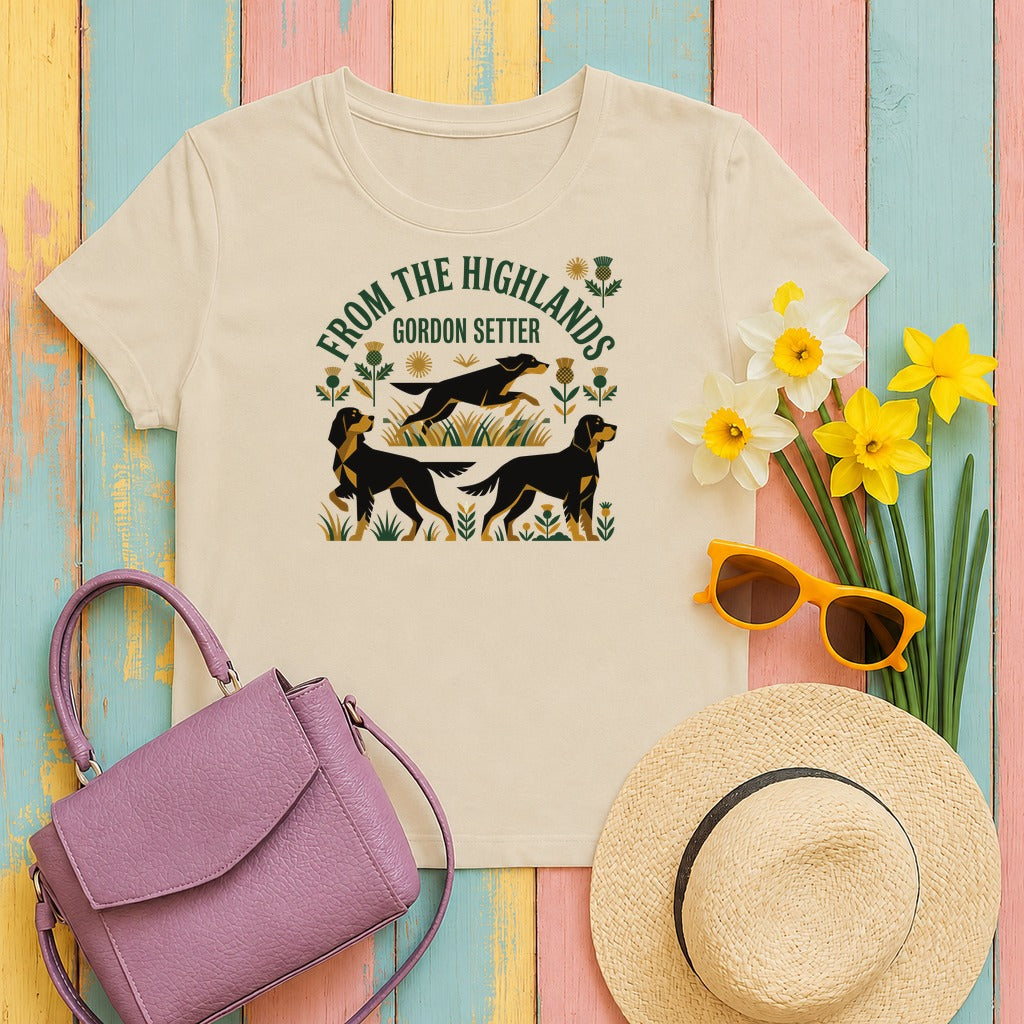Highland Gordon Setter T-Shirt in Sand