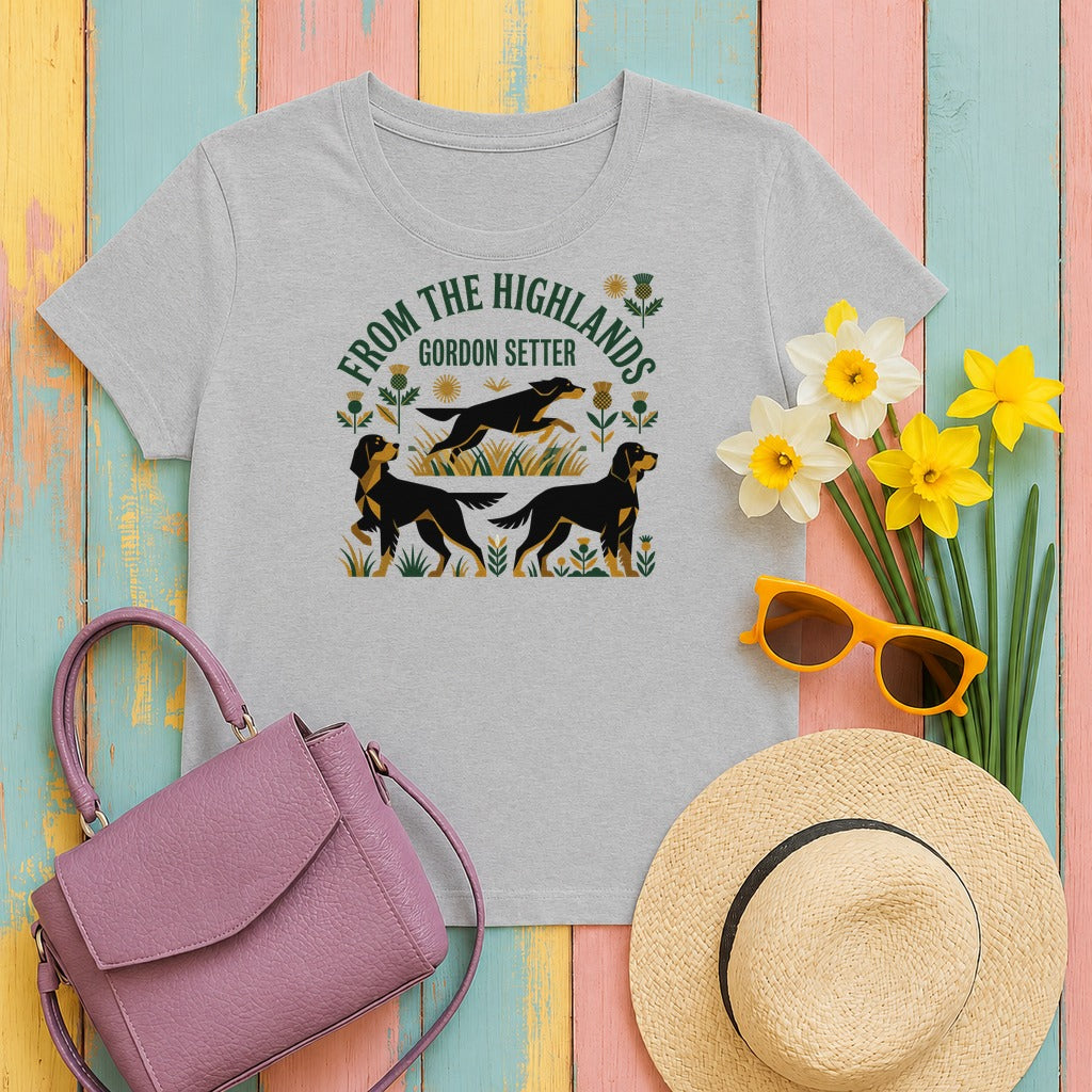Highland Gordon Setter T-Shirt in Sport Grey