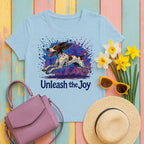Unleash the Joy German Shorthaired Pointer T-Shirt in Light Blue