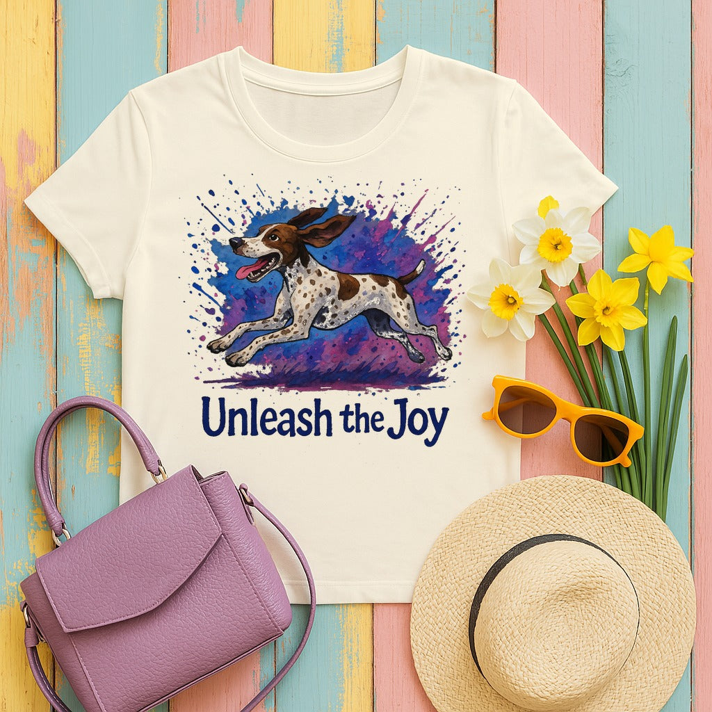 Unleash the Joy German Shorthaired Pointer T-Shirt in Natural