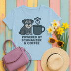Powered By Schnauzer & Coffee T-shirt in Light Blue